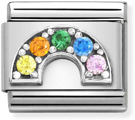 Nomination Classic Rainbow Oxidised Sterling Silver & Steel Charm 330323/01