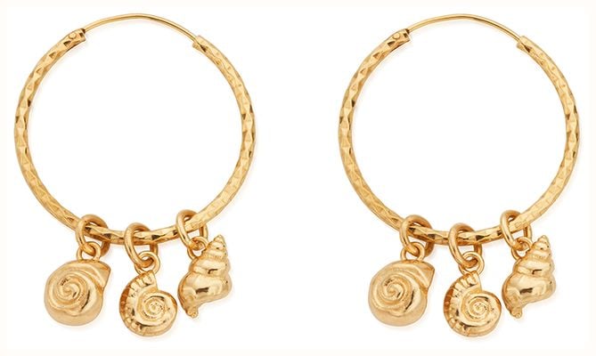 ChloBo TREASURES OF BALI Resilient Dreams Hoop Earrings - 18ct Gold Plated GEHMUL3