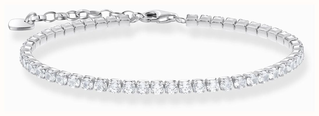 Thomas Sabo Women's Sterling Silver White Zirconia Tennis Bracelet 19cm A2167-051-14-L19V