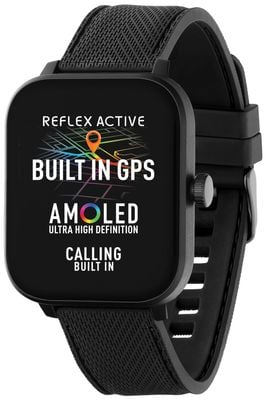 Reflex Active Series 44 AMOLED GPS Smartwatch (45mm) Digital Dial / Black Silicone Strap RA44-2216
