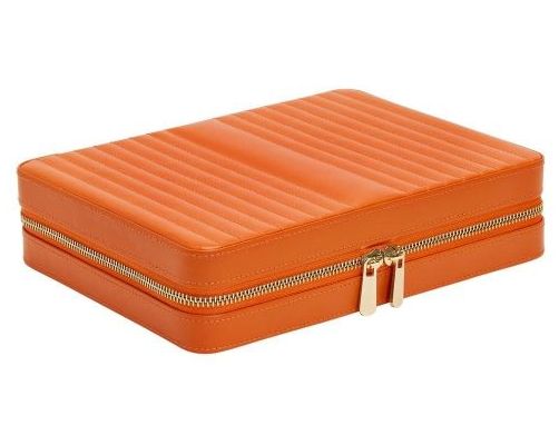 WOLF 766139 Maria Large Zip Jewellery Case Tangerine