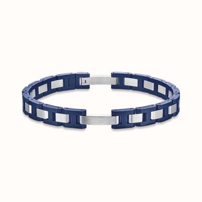 Herbelin Cap Camarat Bracelet - Blue Sandblasted Ceramic And Brushed Stainless Steel - 8mm (Adjustable) BCC8CBAB