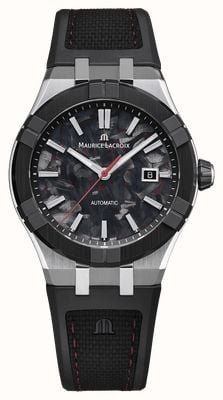 Maurice Lacroix AIKON-IC FROZEN CARBON Automatic (43mm) Red Frozen Carbon Dial / Black Bi-Rubber Strap Watch AC6008-SSL20-530-2
