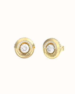Guess Guess Womens Majorelle 12mm Coin Pave Studs UBE05380YG