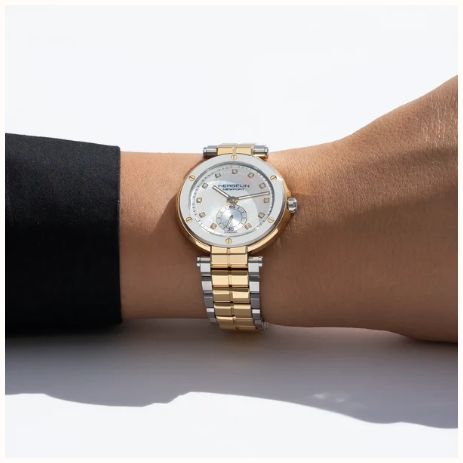 Herbelin Newport Quartz Diamond (35mm) Mother-of-Pearl Dial / Two-Tone Stainless Steel Bracelet 18289BT1N89 - alternate view 4