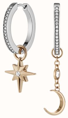 Olivia Burton Signature Celestial Star and Moon Silver Tone Huggie Earrings 24100472