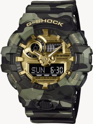 Casio G-Shock GA-700 Bold Camo Series (53.4mm) Gold Dial / Camo Resin Band GA-700CMG-3AER