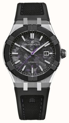 Maurice Lacroix AIKON-IC FROZEN CARBON Automatic (43mm) Purple Frozen Carbon Dial / Black Bi-Rubber Strap Watch AC6008-SSL20-431-2