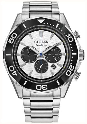 Citizen Eco-Drive Sport Chronograph (43mm) Silver Dial / Stainless Steel Bracelet CA4730-59A