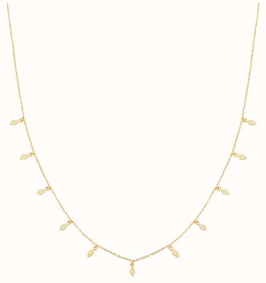 James Moore TH Silver Gold Plated Multi Leaves Necklace G3391GP