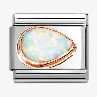 Nomination Classic White Opal Rose Gold & Steel Charm 430514/07
