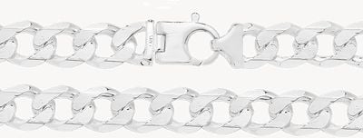 Treasure House Sterling Silver Heavy Diamond Cut Curb Chain 8" G1210/08