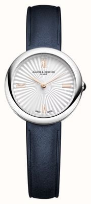 Baume & Mercier Joia de Baume & Mercier Quartz (28mm) Silvery Sun-Satin Dial / Midnight Blue Calfskin Strap 10847