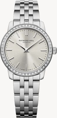 Raymond Weil Toccata Classic Quartz Diamond (24mm) Sunbrushed Silver Dial / Stainless Steel Bracelet 5024-STS-64001