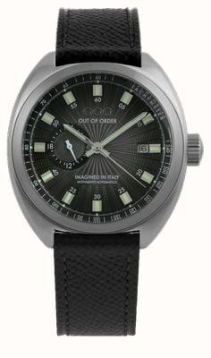 Out Of Order Torpedine Eclipse Automatic (42mm) Black Guilloché Dial / Black Leather Strap Watch OOO.001-31.NE.GU