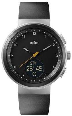 Braun Digital Smartwatch (45mm) Black Hybrid Dial / Black Silicone Strap BN0299NBKBKG