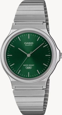 Casio MQ-24 Series Classic (34.9mm) Green Sunray Dial / Stainless Steel Band MQ-24DA-3AEF