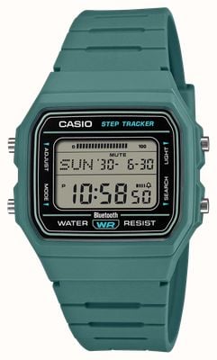 Casio Classic F-B100W Digital Step Tracker (38.1mm) Digital Display / Turquoise Bio-Resin Band F-B100W-3AEF