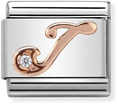 Nomination Classic Letter J 9ct Rose Gold & Steel Charm 430310/10