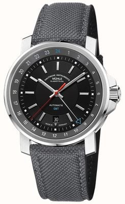 Mühle Glashütte 29er Big GMT Automatic (42.4mm) Black Dial / Grey Canvas Strap M1-25-93-CB-V