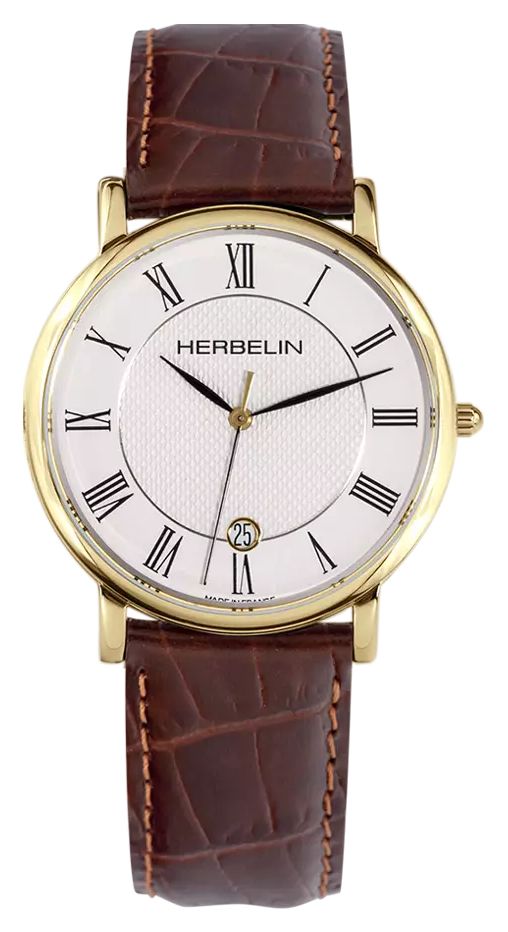 Herbelin 12248P08MA Classic (38mm) White Dial / Brown Watch