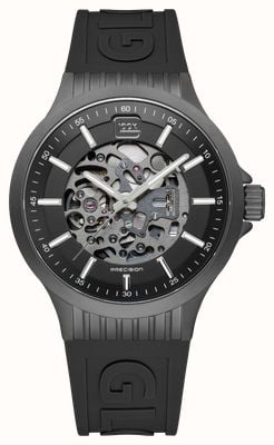 GLOCK Precision Skeleton Automatic (44mm) Gunmetal Dial / Black Silicone GLOCK Strap GW-14-1-24