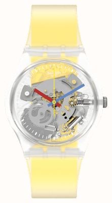 Swatch CLEARLY YELLOW Striped Unisex Watch GE291