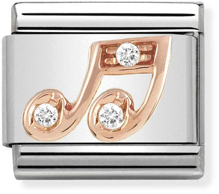 Nomination Classic Music Notes 9ct Rose Gold & Steel Charm 430305/25