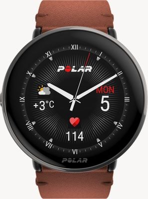Polar IGNITE 3 TITANIUM Bronze Brown Leather Strap Black Silicone Strap Set 900110028