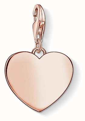 Thomas Sabo Heart Charm Pendant 925 Sterling Silver Rose Gold Plated 1633-415-40