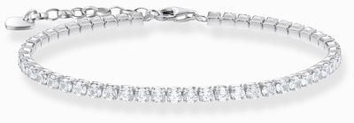 Thomas Sabo Women's Sterling Silver White Zirconia Tennis Bracelet 19cm A2167-051-14-L19V
