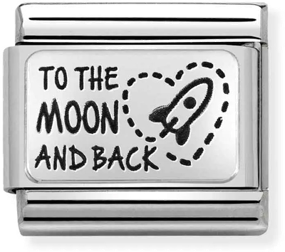 Nomination Classic To the Moon & Back Oxidised Sterling Silver & Steel Charm 330111/39