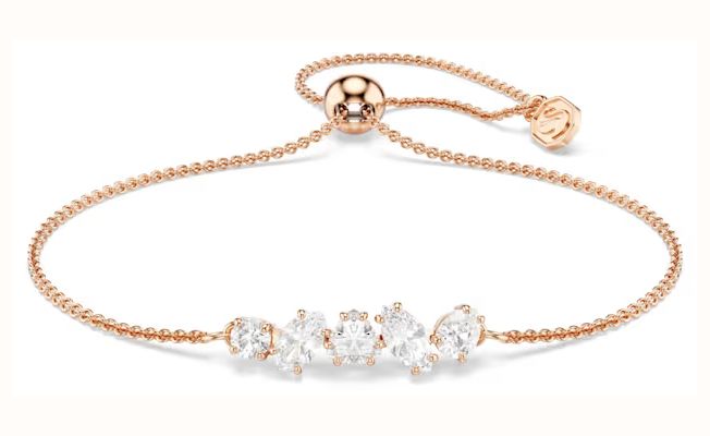 Swarovski Mesmera bracelet, Mixed cuts, White, 18K rose gold finish 5764801