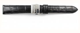 Certina Black Painted Crocodile Strap With Folding Clasp 20mm J6436