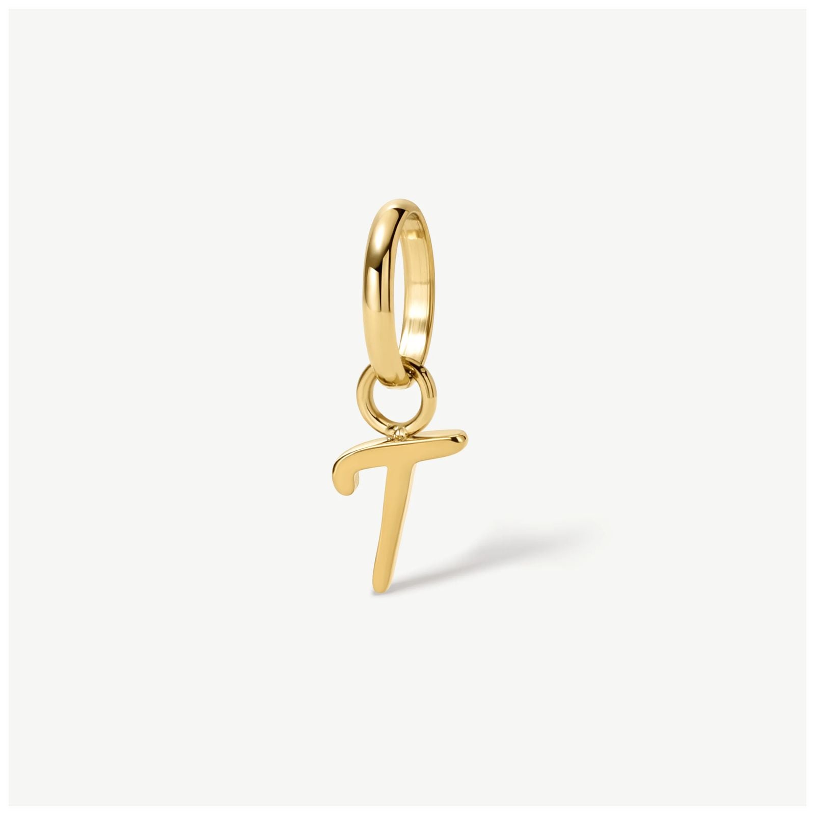 D.LOUISE CH-39-20 Gold Tone Mini Italic Initial Charm - T Jewellery