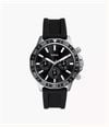 Fossil Bannon 45 Mm Multifunction Black Silicone Watch BQM2494