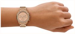 Michael Kors Prescott Ladies Rose Gold Tone chronograph with crystals MK7682 - alternate view 4
