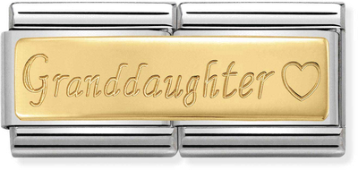 Nomination Classic Granddaughter 18ct Gold & Steel Charm 030710/15