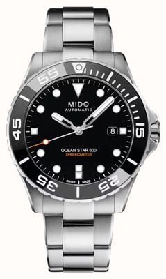 Mido Ocean Star 600 Chronometer (43.5mm) Black Dial / Stainless Steel Bracelet Watch M0266081105100
