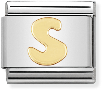 Nomination Classic Letter S 18ct Gold & Steel Charm 030101/19