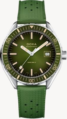 DOXA SUB 200 II Sea Emerald (44mm) Green Sunray Dial / Green Vintage-Inspired Rubber Strap 795.10.131.26