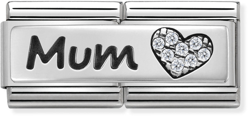 Nomination Classic Double Mum Heart Sterling Silver & Steel Charm 330731/07