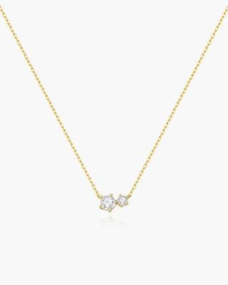 Ania Haie Gold Prong Set Duo CZ Necklace N079-01G
