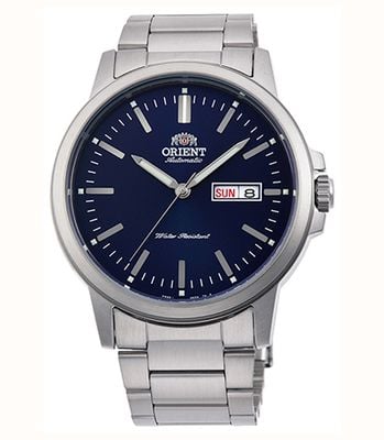 Orient Day/Date Mechanical Contemporary (41.9mm) Dark Blue Dial / Stainless Steel Bracelet RA-AA0C02L39B