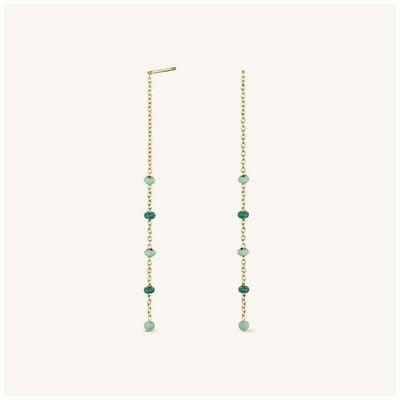 Rosefield Jewellery Emerald Dotted Theader Gold Earrings JEETG-J722