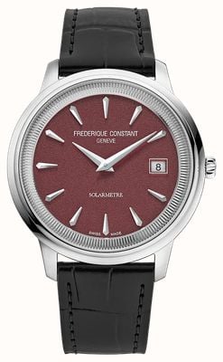 Frederique Constant Classics Moneta Solarmetre (39mm) Grained Burgundy Dial / Black Leather Strap FC-120BRG3S6