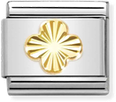 Nomination Classic Four-Leaf Clover 18ct Gold & Steel Charm 030149/52