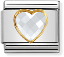 Nomination Classic Heart 18ct Gold & Steel Charm 030610/010