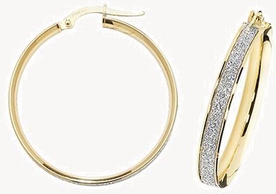 Treasure House 9k Yellow Gold Diamond Cut Hoop Earrings ER1023-25