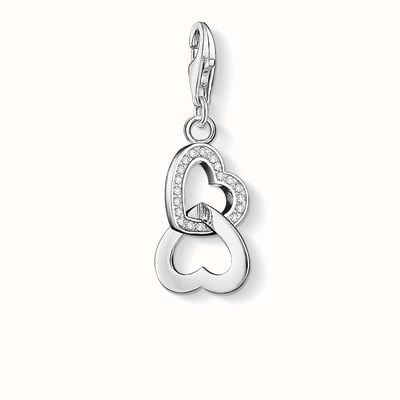 Thomas Sabo Hearts Charm White 925 Sterling Silver/ Zirconia 0863-051-14